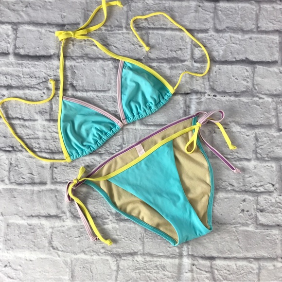Victoria’s Secret Pastel‎ Colorway String Bikini Sexy Rare Classic Beach - Picture 2 of 9